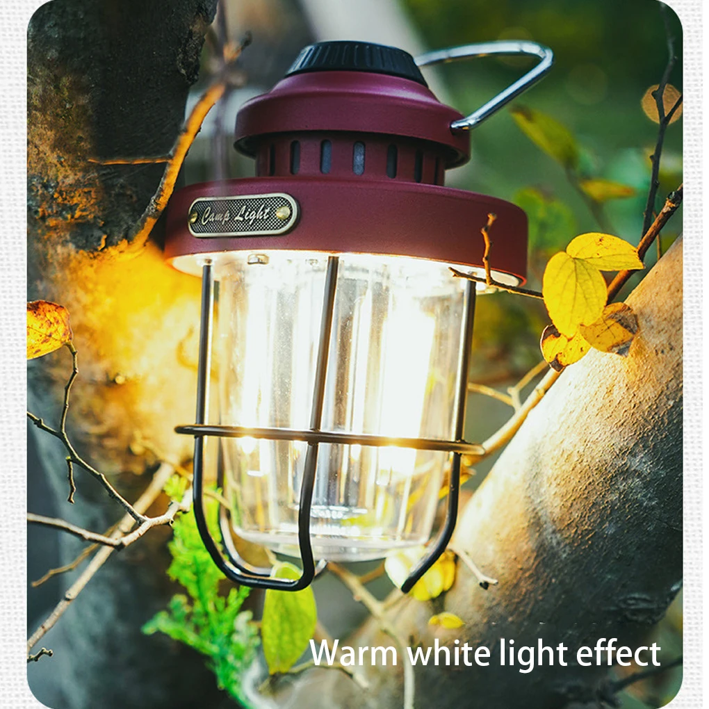 

LED Camping Light Retro Lantern Vintage Style Eye Protection Type-C Lamp