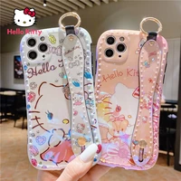hello kitty phone case for iphone 78pxxrxsxsmax1112pro phone cute cartoon wristband case cover