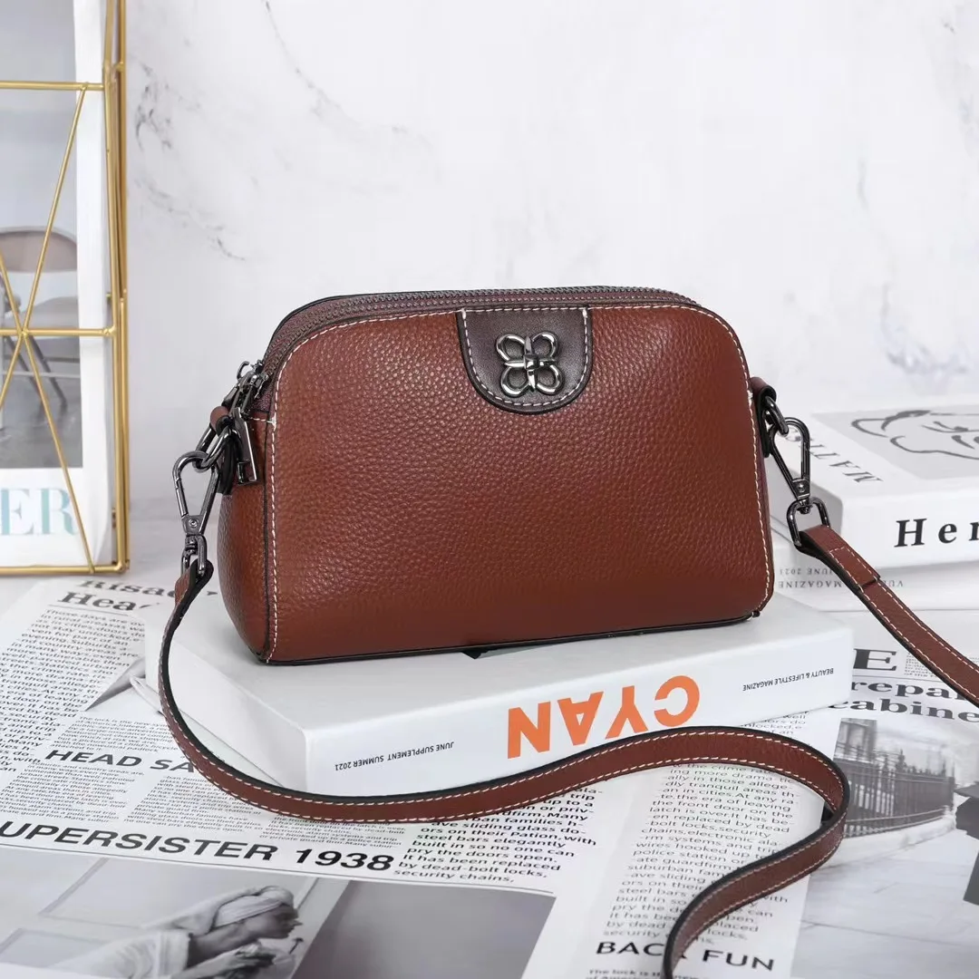 

Women Shoulder Sling Bag Genuine Cow Leather Female Purse Crossbody Bags Small Fashion Square Phone Pocket