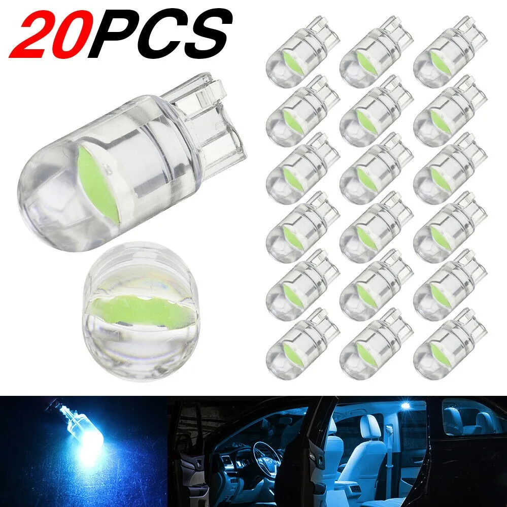 

20x T10 LED COB Ice Blue W5W Car Interior Dome Light Map Reading Bulb 168 194 Car Accessories High-quality Reading Lights