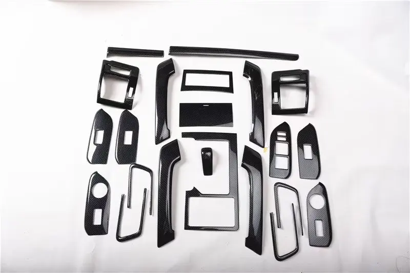

22Pcs Carbon Fiber ABS Car Interior Dashboard Panel Cover Trim Sticker Fit for Toyota Prado 2010-2016