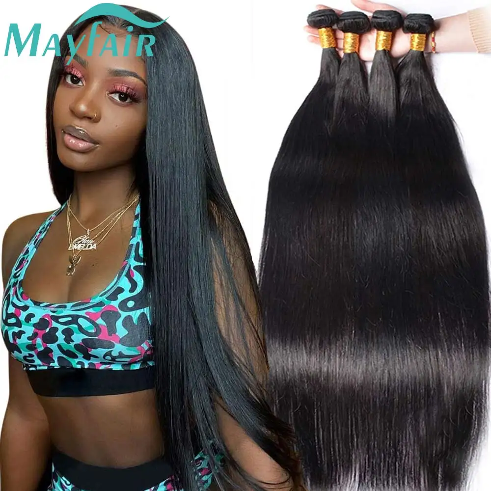 

Peruvian 100% Human Hair Straight Bundles Weaving Weave For Black Women 3 4 Bundles Deal Natural Bundle Hair Extensions 32 Inch