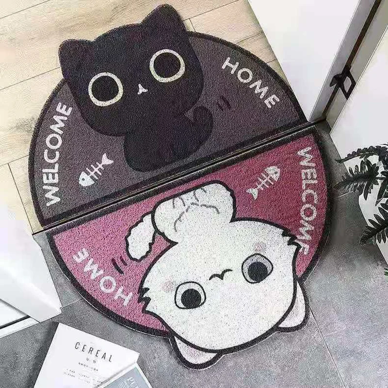 

Semicircle Cartoon Animals Pvc Carpets Doormats Rugs For Home Bathroom Living Room Entrance Door Floor Stair Hallway Non-Slip