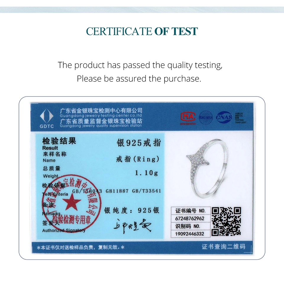 WOSTU кольцо со сверкающей звездой из стерлингового серебра 925 пробы с цирконом для