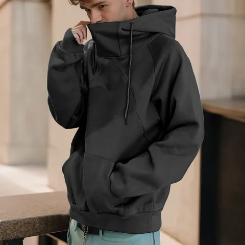 Mens turtleneck hoodies AliExpress