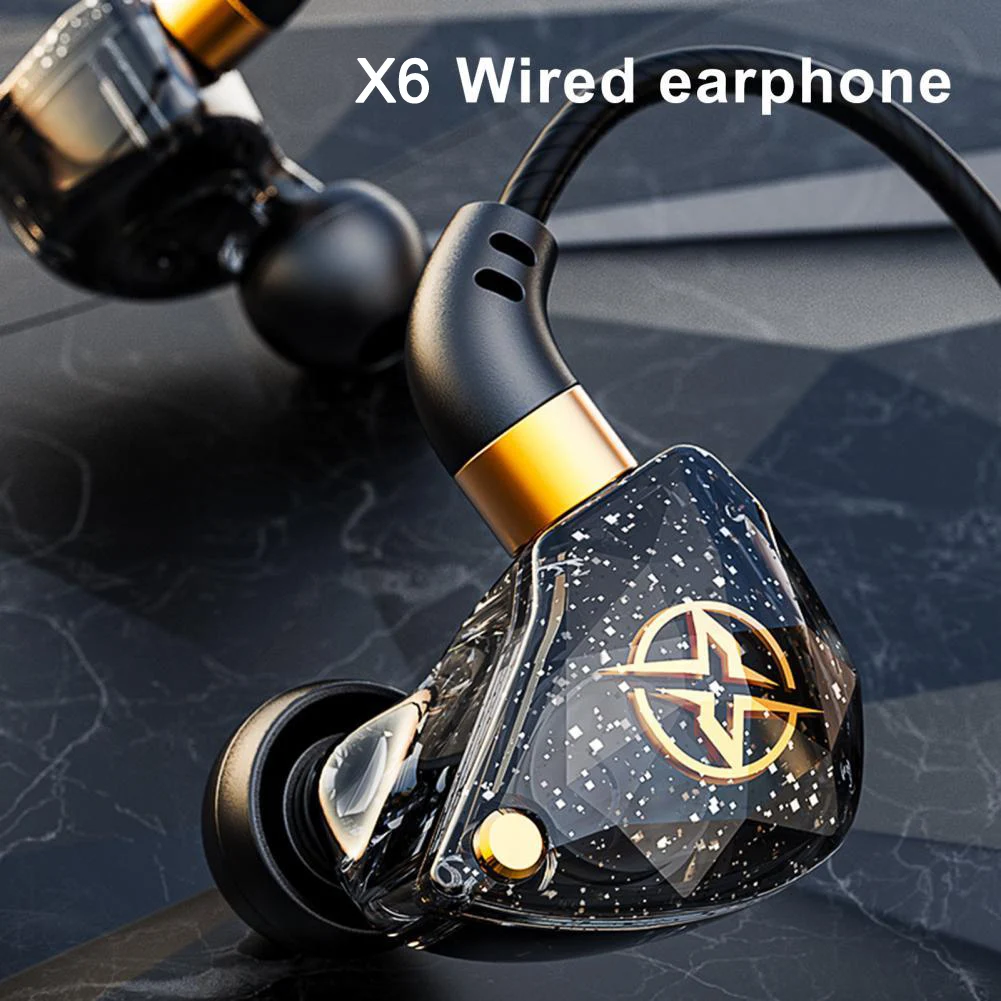 

Проводные Hi-Fi наушники X6, наушники-вкладыши с басами и микрофоном, динамические наушники для монитора музыки, наушники с шумоподавлением, наушники