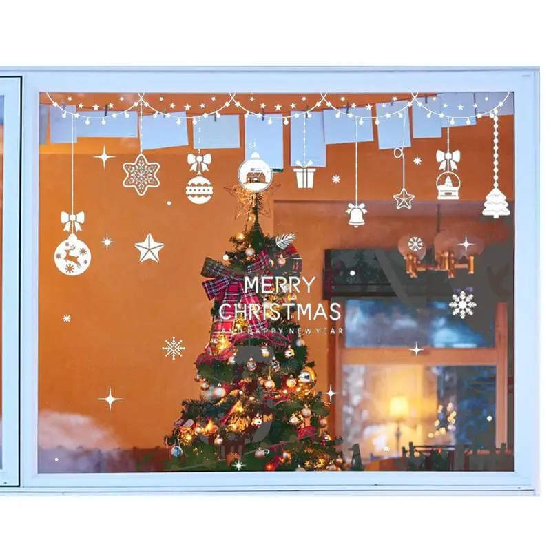 

Christmas Window Stickers Christmas Clings For Glass Door Christmas Decoration PVC Window Clings Decals Stickers Home School