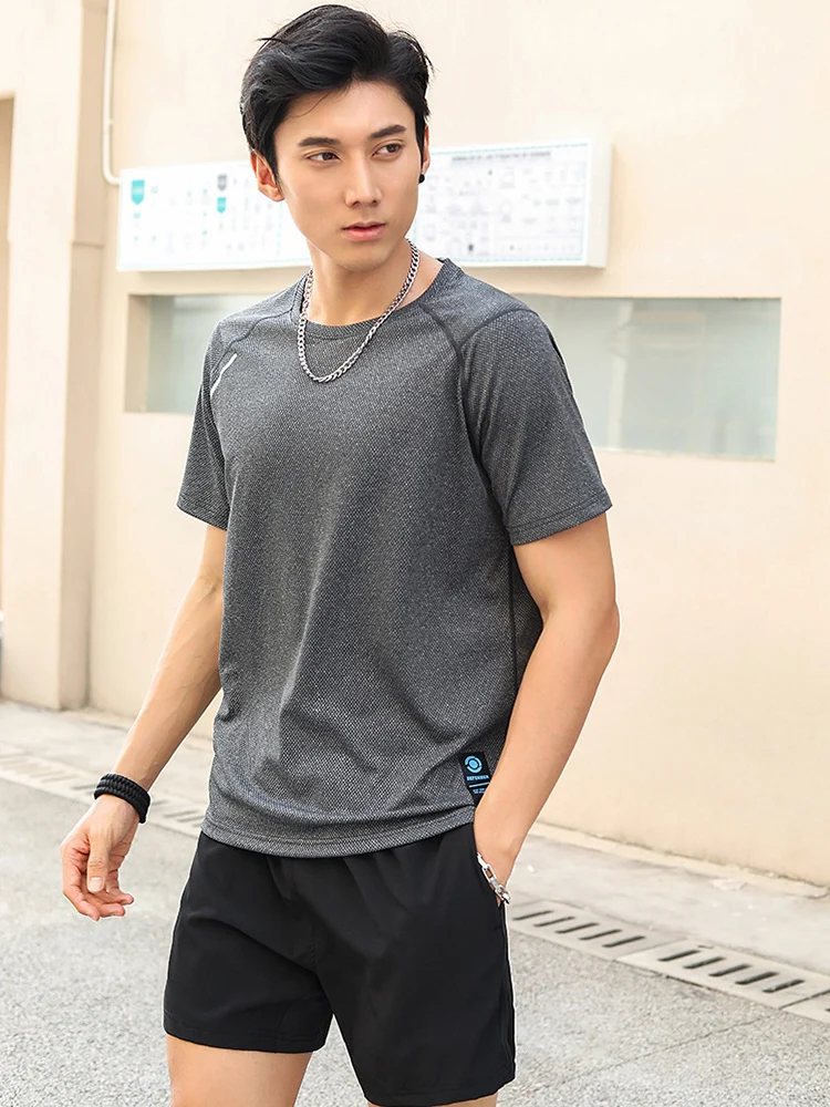 Mens Sports T-shirt Fashion Classic Breathable Sweat-absorbing Quick-dry Fitness Advanced Outdoor Short Sleeve Super Stretch