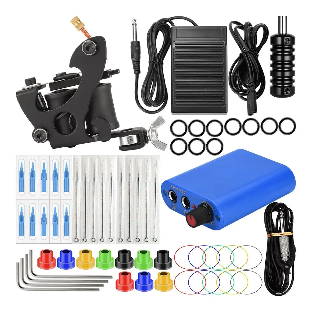 

Набор для тату-машинки, Электрический мини-пистолет, мощная ручка для татуировки, полный набор аксессуаров для начинающих