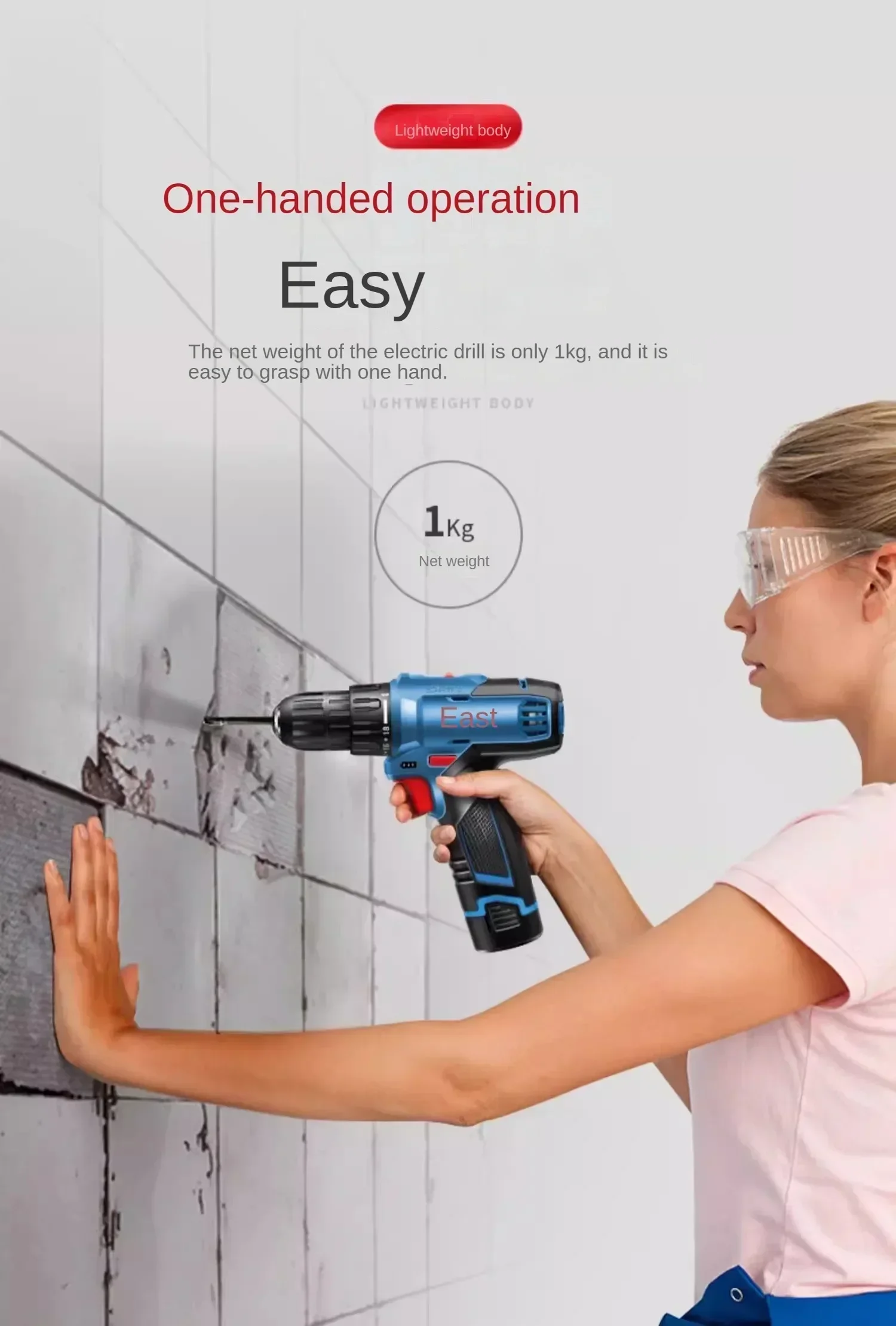 Powerful Brushless Lithium-ion Rechargeable Hand Drill for Home Use