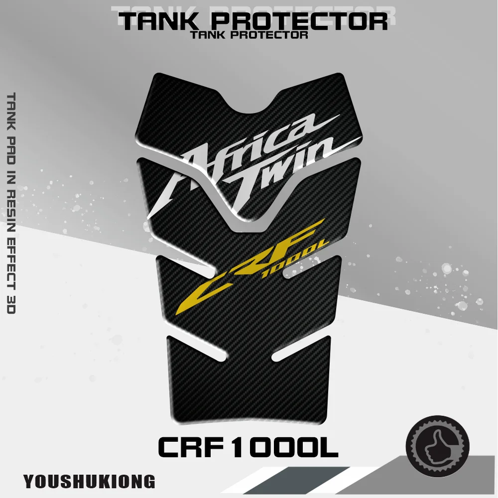

For Honda CRF1000L 1000 L Motorcycle Sticker Decals Tank Pad Decorative Protector Motorcycle Tank Pad Protector 5D Carbon Fiber