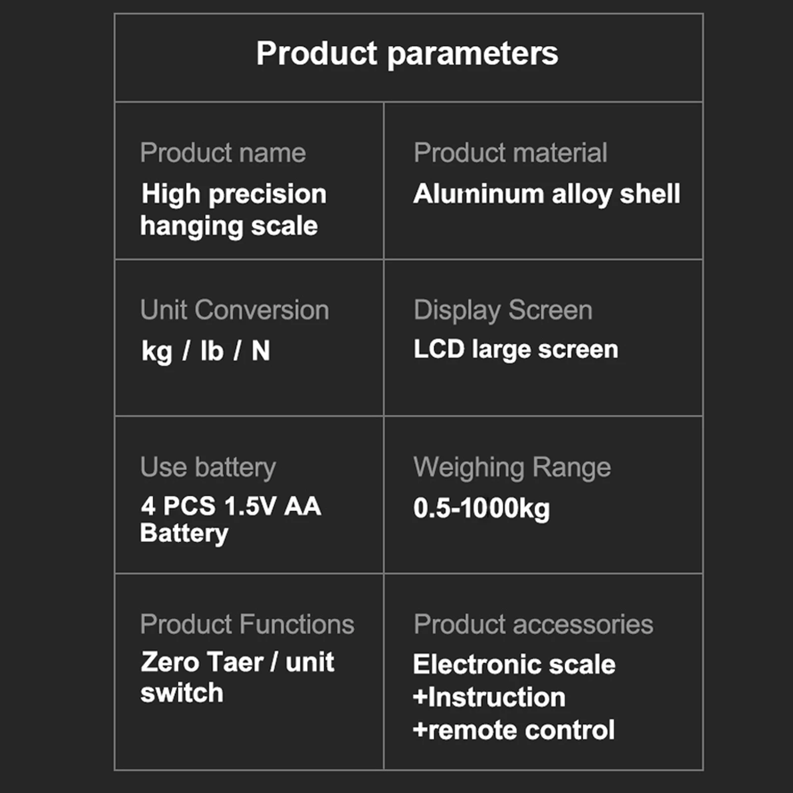 Цифровые весы с ЖК-дисплеем 1000 кг