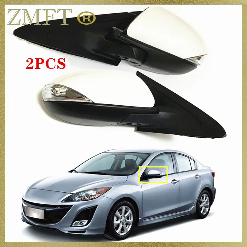 

2PCS Car Exterior Rearview Side Mirror Assy For MAZDA 3 BL 2008 2009 2010 2011 2012 2013 2014 7PINS Electric Folding LED