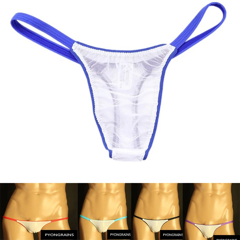 

Men's Thongs Transparent Sexy Stretch Mesh Fabric Thin Waist Breathable Comfortable Men Single Ding Pants T Pants Antibacterial