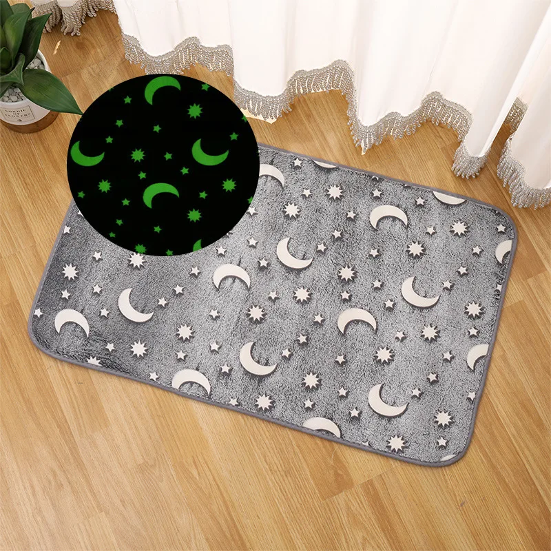 

Luminous Carpets for Living Room Bathroom non-slip Mats Cute Floor Mat Soft flannel Rugs for Bedroom Glow In Night Bedside Mat