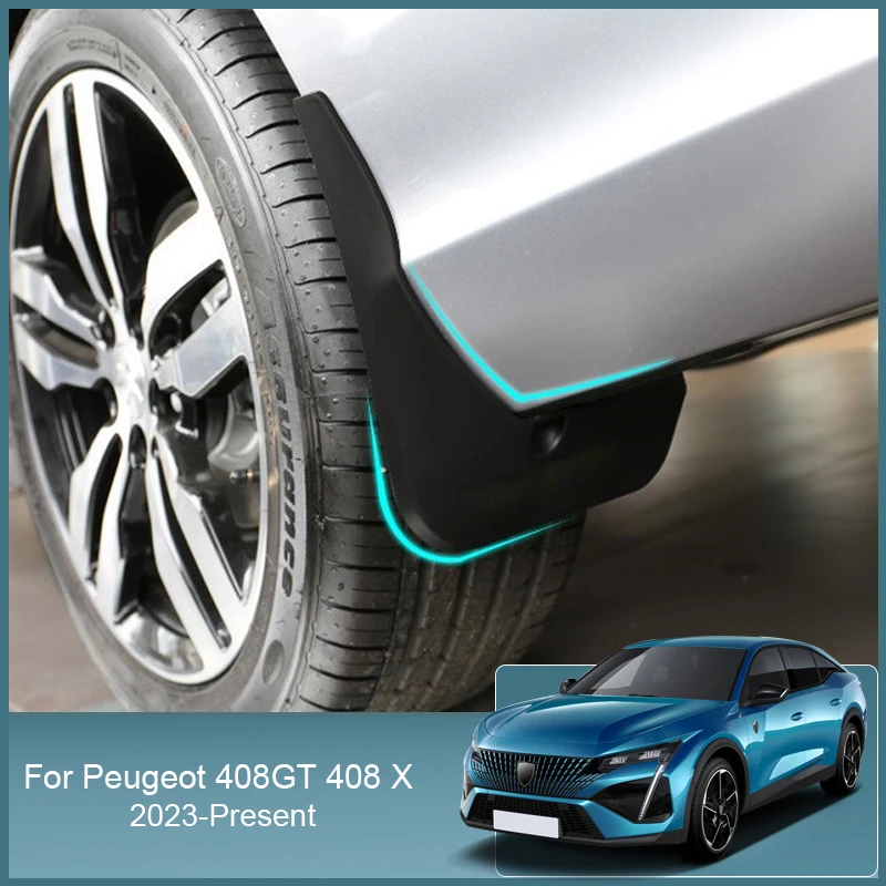 4 шт., внешние Автомобильные Брызговики для Peugeot 408 GT 408X2023-2025