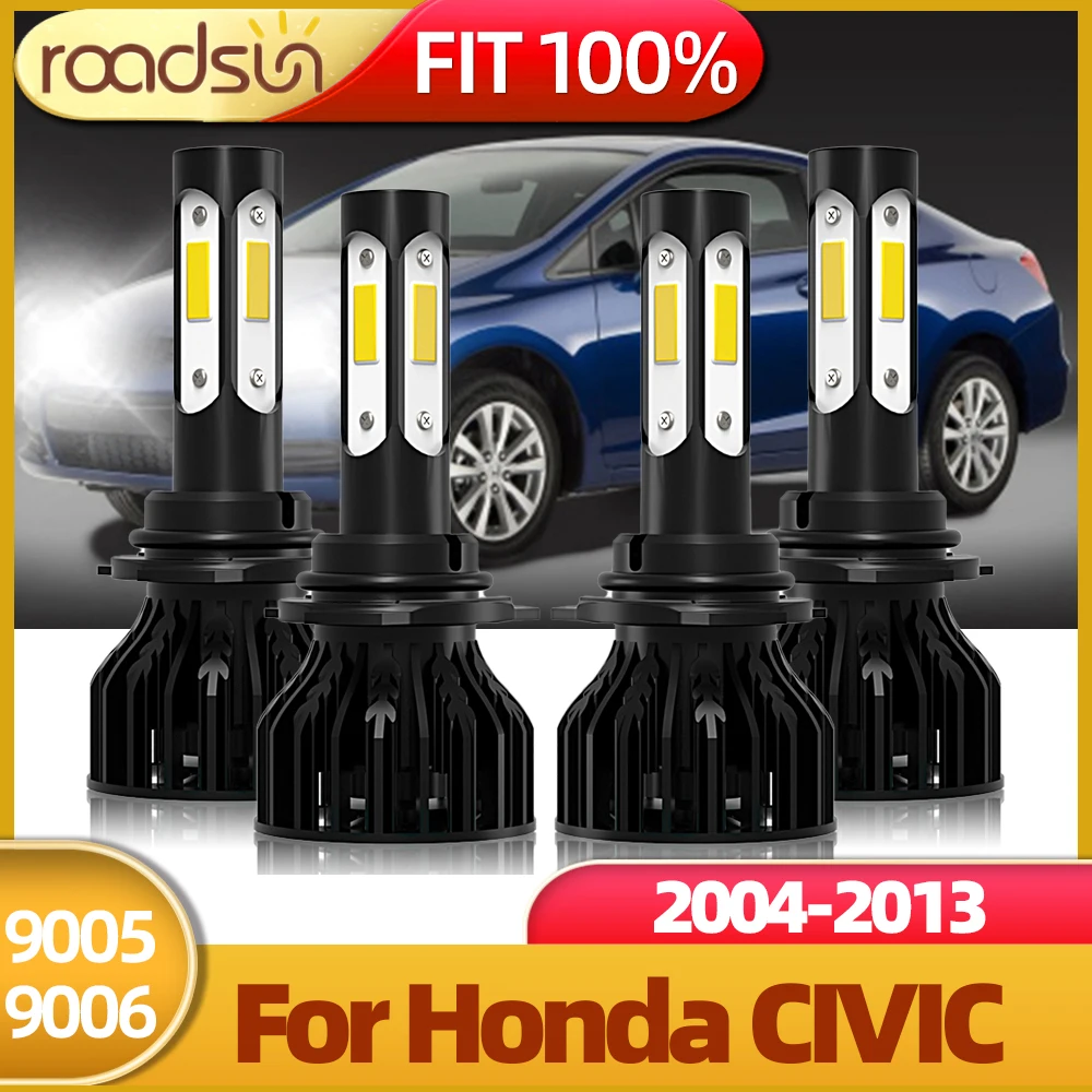 

Светодиодная лампа Roadsun 6000K HB3 HB4 9005 9006 для автомобильных фар Honda CIVIC 2004 2005 2006 2007 2008 2009 2010 2011 2012