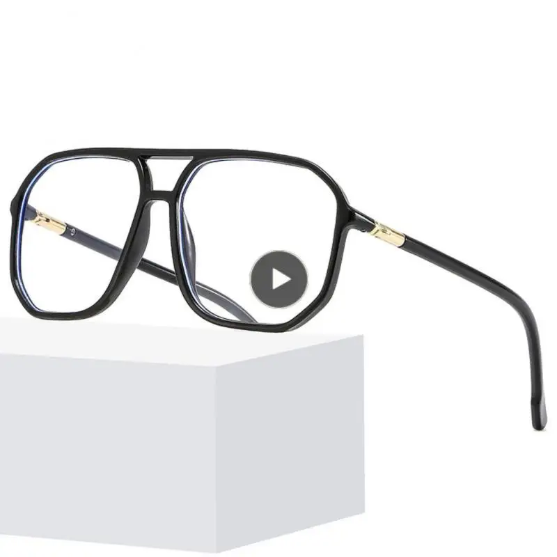 

Модные новые очки с защитой от синего света, разные цвета, металлическая большая оправа, трендовые ретро оптические очки, обычные очки для взрослых