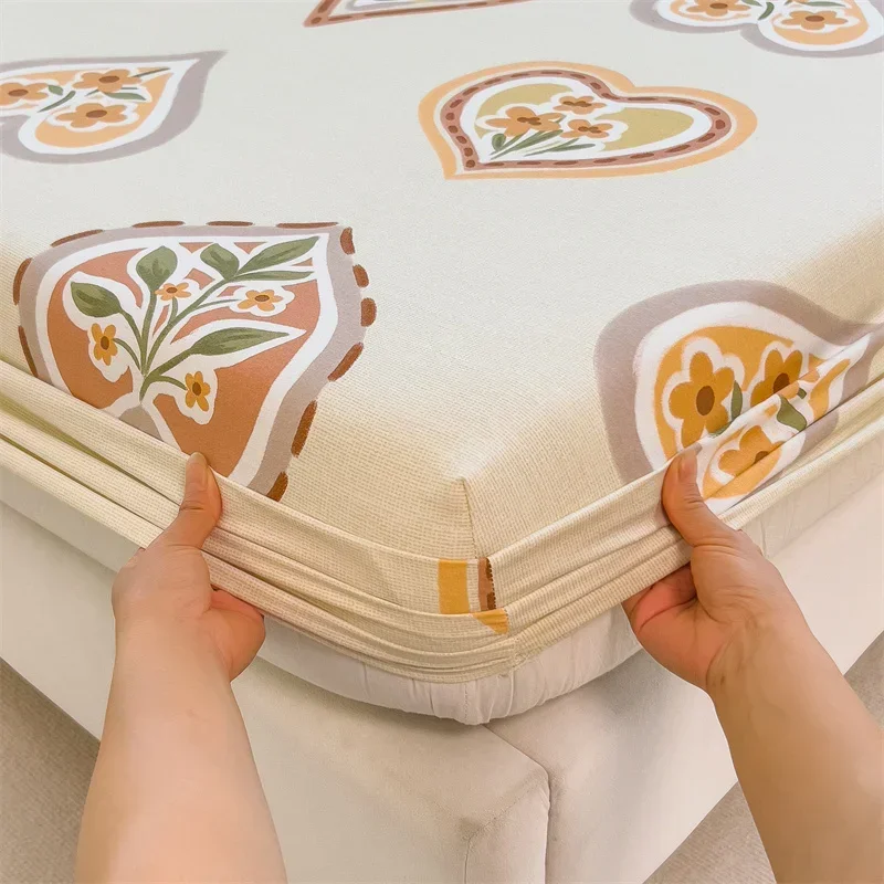 1 шт. простыня из 100% хлопка с принтом в виде сердца