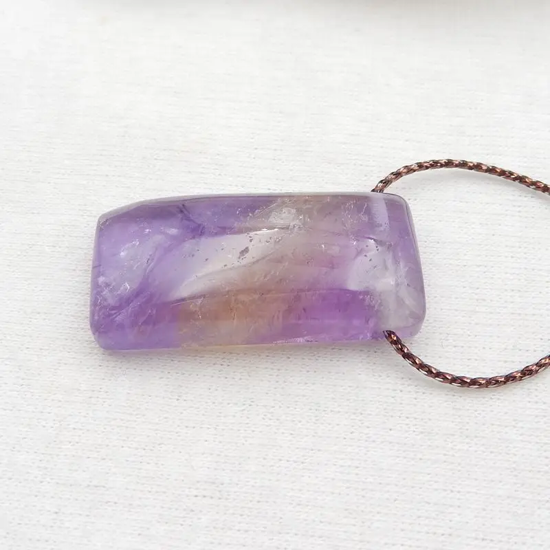 Natural Stone Ametrine Gemstone Pendant Bead 32x16x8mm 9g Semiprecious DIY Jewelry Making Necklace Accessories