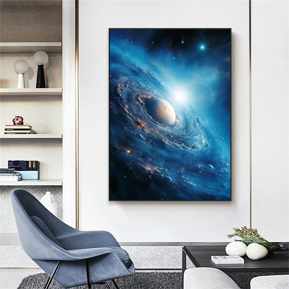 Художественный астрономический постер-Декор Вселенная Андромеда галактика