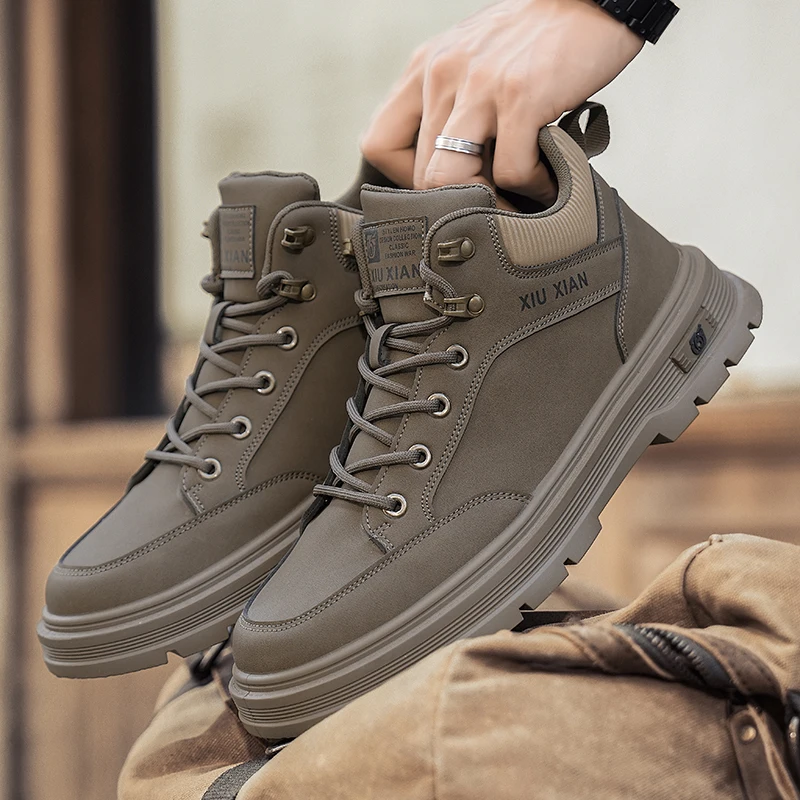 Men's Shoes Autumn Construction Site Work Non-Slip Wear-Resistant Labor Protection Overalls Outdoor Mountaineering Spor...