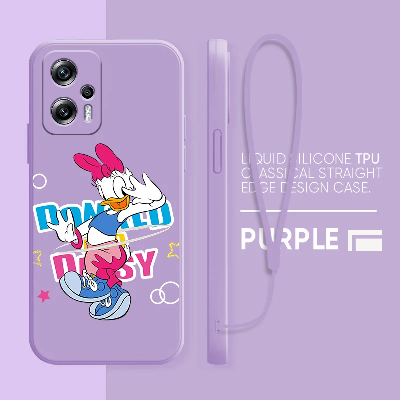 

Donald Duck Happy Phone Case Xiaomi POCO M5 M4 X4 F4 C40 X3 NFC F3 GT M4 M3 M2 Pro C3 X2 4G 5G Liquid Rope Cover Coque Capa