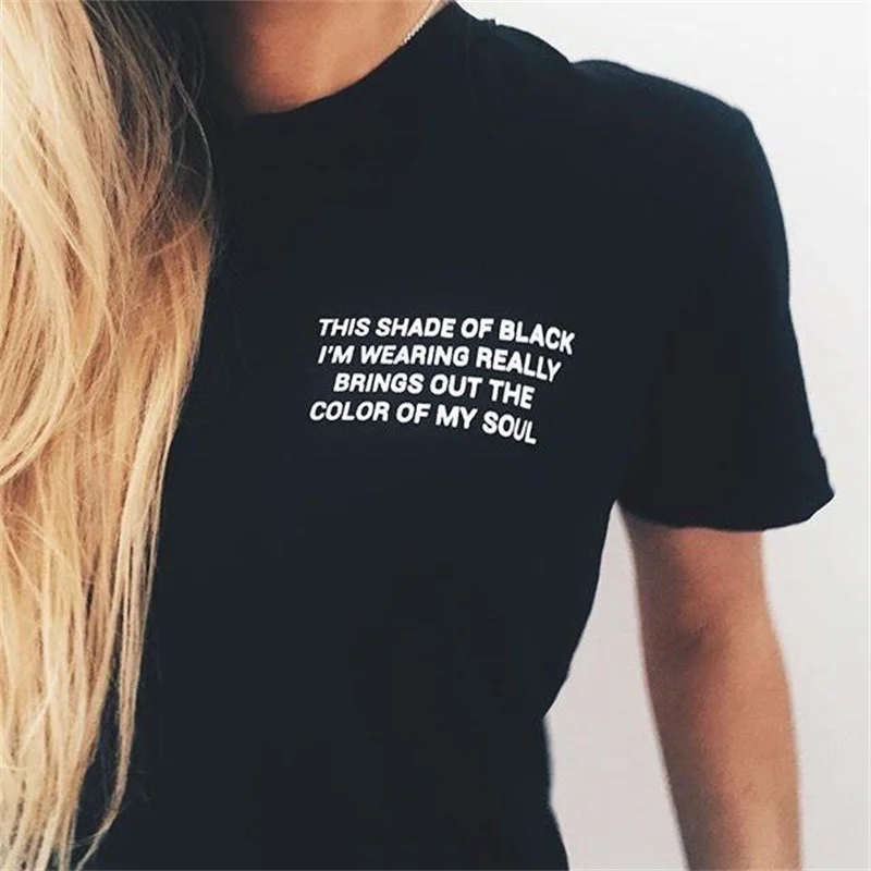 

The Color Of My Soul Tee Women's -shir T Shirt White T-shirt Aesthetic Anime T-shirts Kawaii Blouses Goth Gothic 90s