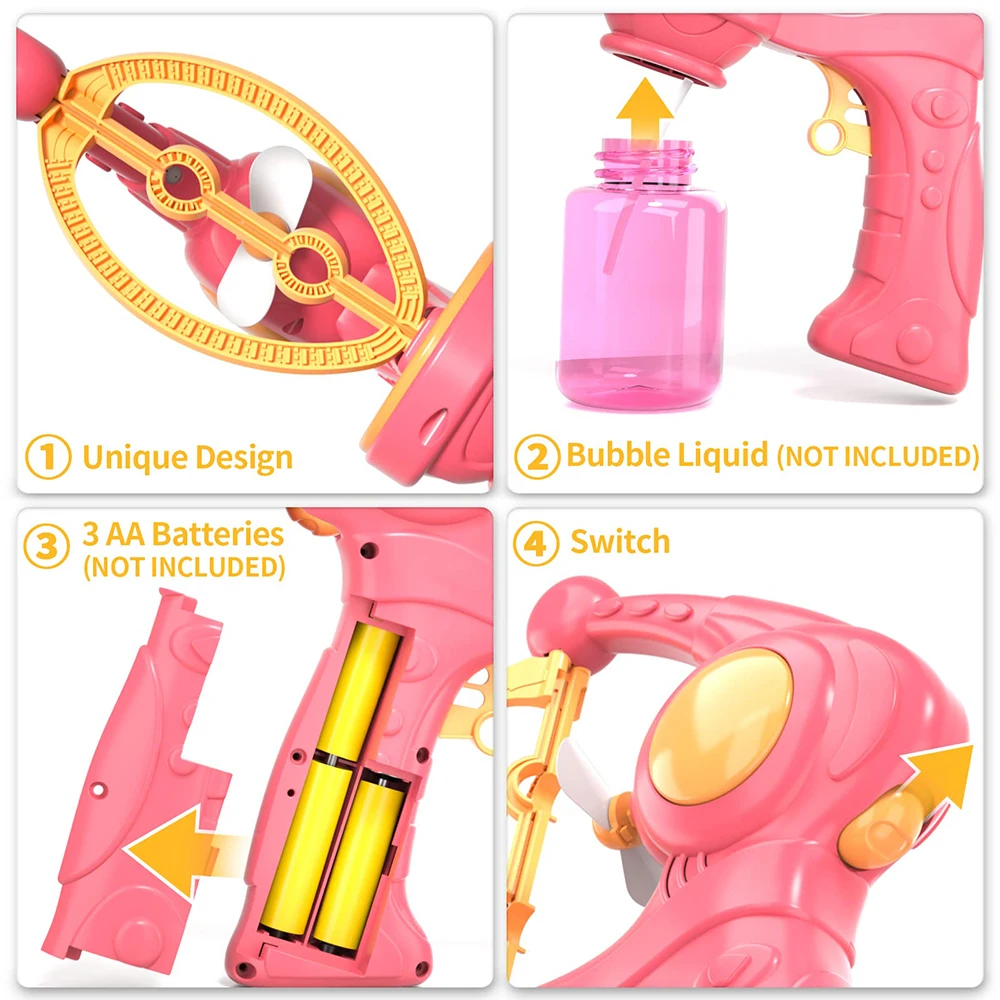 

New Big Bubble Gun Children Automatic Bubble Machines Cartoon Fans Bubbles Maker Machine Soap Bubbles Blower Kids Outdoor Toys