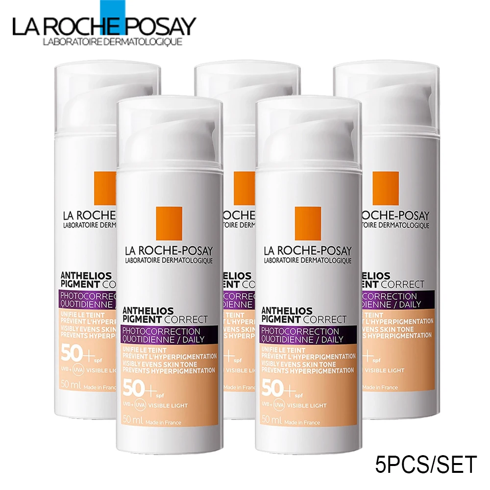 

5PCS New Original La Roche Posay Anthelios Pigment Correct SPF50+ Sunscreen 50ml Lightens Dark Spots Even Skin Tone Skin Care