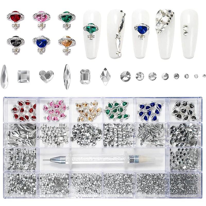 Luxury Kit Charm Nail Art Alloy Planet Nail Rhinestones Crystal Decorations DIY Jewelry Gemstones Nail Art Part Accessories