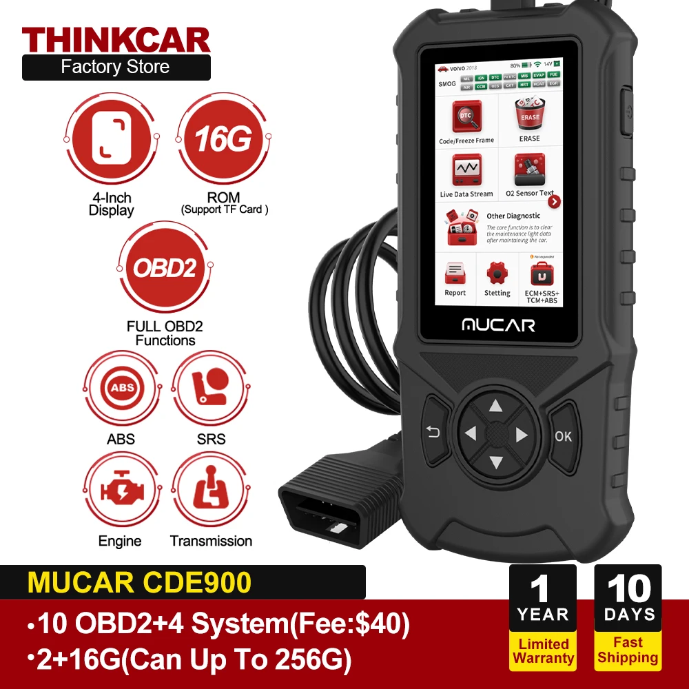 Диагностический прибор THINKCAR MUCAR CDE900 Obd2 сканер для диагностики автомобиля ECM TCM ABS