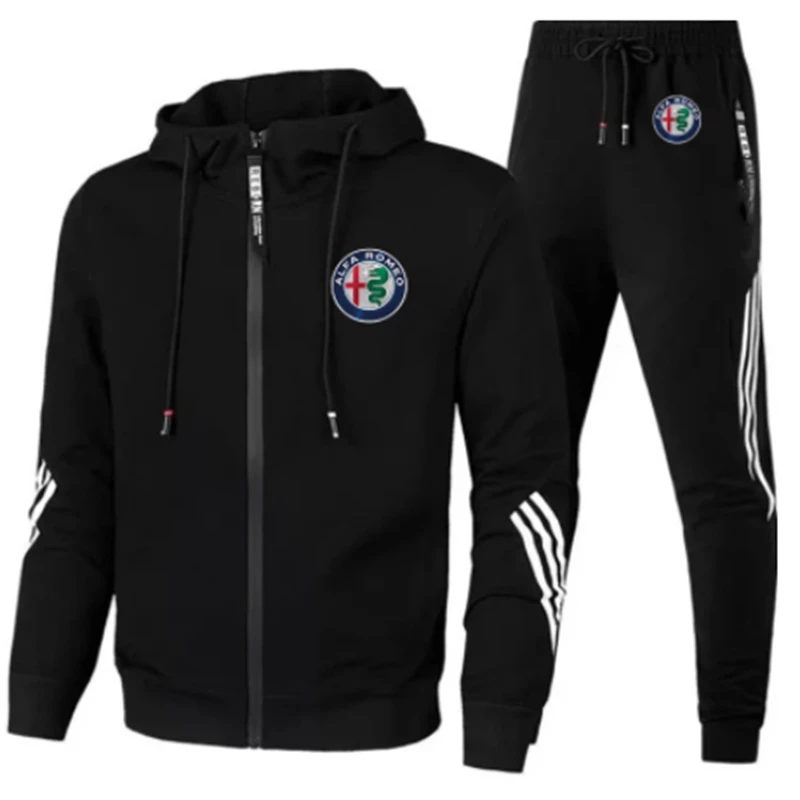 

Fashion Classic Men Alfa Romeo Spring Autumn Hoodies Sweatpants Man's Comfortable Cotton Trousers Sport Suit Clothes