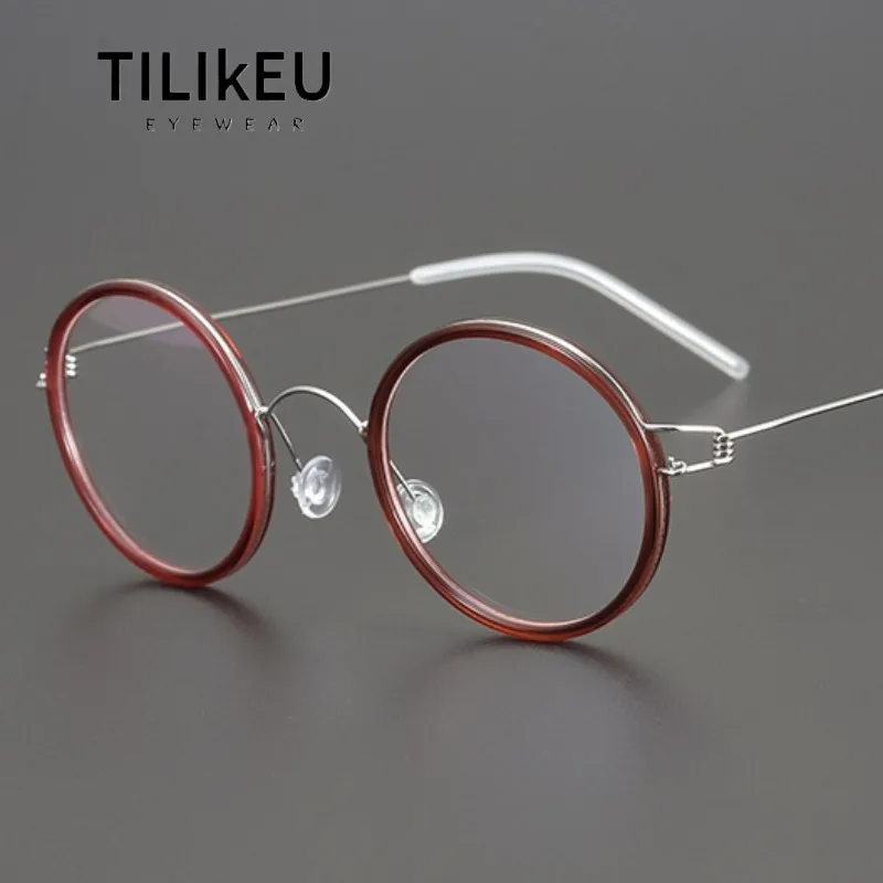 Дания безвинтовая круглая оправа для очков мужчин и женщин сверхлегкие очки в