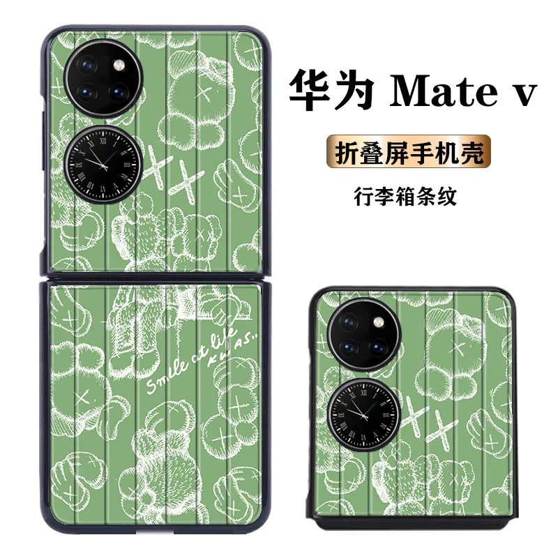 

For Huawei Mate V Case for Huawei P50 Pocket Case Protective Cover Luggage Purple Bottom Waving Xx Bear