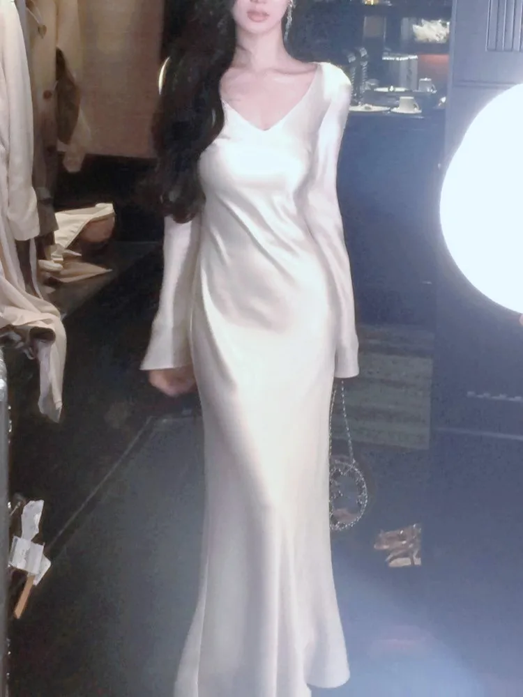 Элегантные атласные длинные платья русалки для женщин свадебное вечернее платье