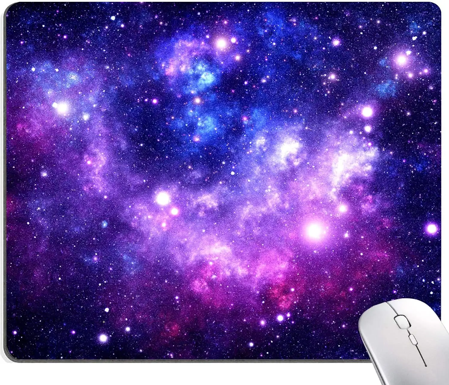 

Purple Blue Galaxy Mouse Pad Custom Design Square Waterproof Mouse Pad Non-Slip Rubber Base MousePads 9.5x7.9x0.12 Inch