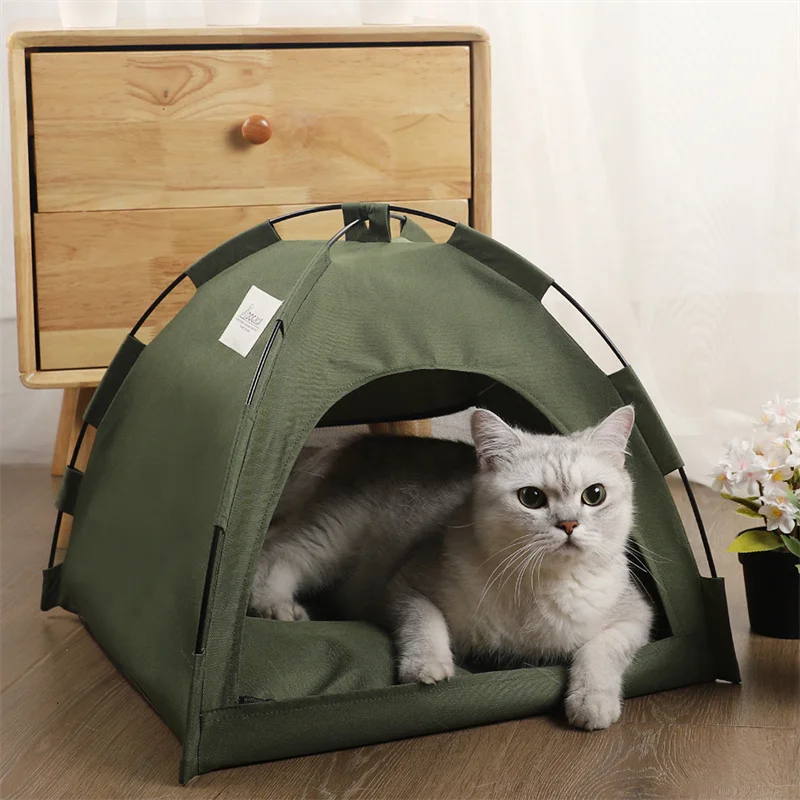 

Pet Tent Foldable Portable Outdoor Dog House Cat Nest Pets Mat Cushion Cave For Puppy Kennel Kitten Travel Beds Breathable CW451