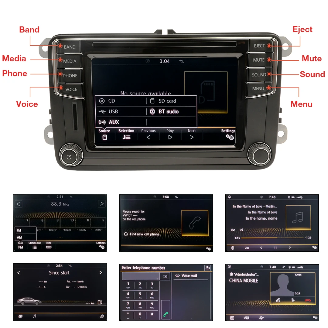 MIB 5C0035200D Автомагнитола Android Auto 6 5 &quotс сенсорным экраном головное устройство с CD SD