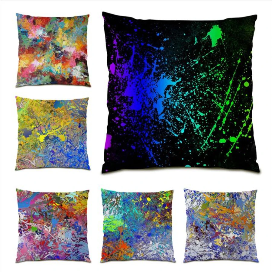 

Cushion Cover 45x45 Abstract Decoration Home Geometric Living Room Decoration Velvet Throw Pillow Covers Polyester Linen E0171