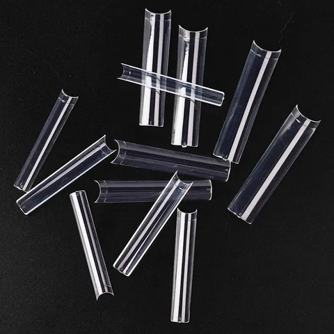 Pcs Clear Extra Long C Curve False Nail Tips XXL C Curve Acrylic Fake Nail Tips with Bag for Nail Salon and DIY Extra Long 504