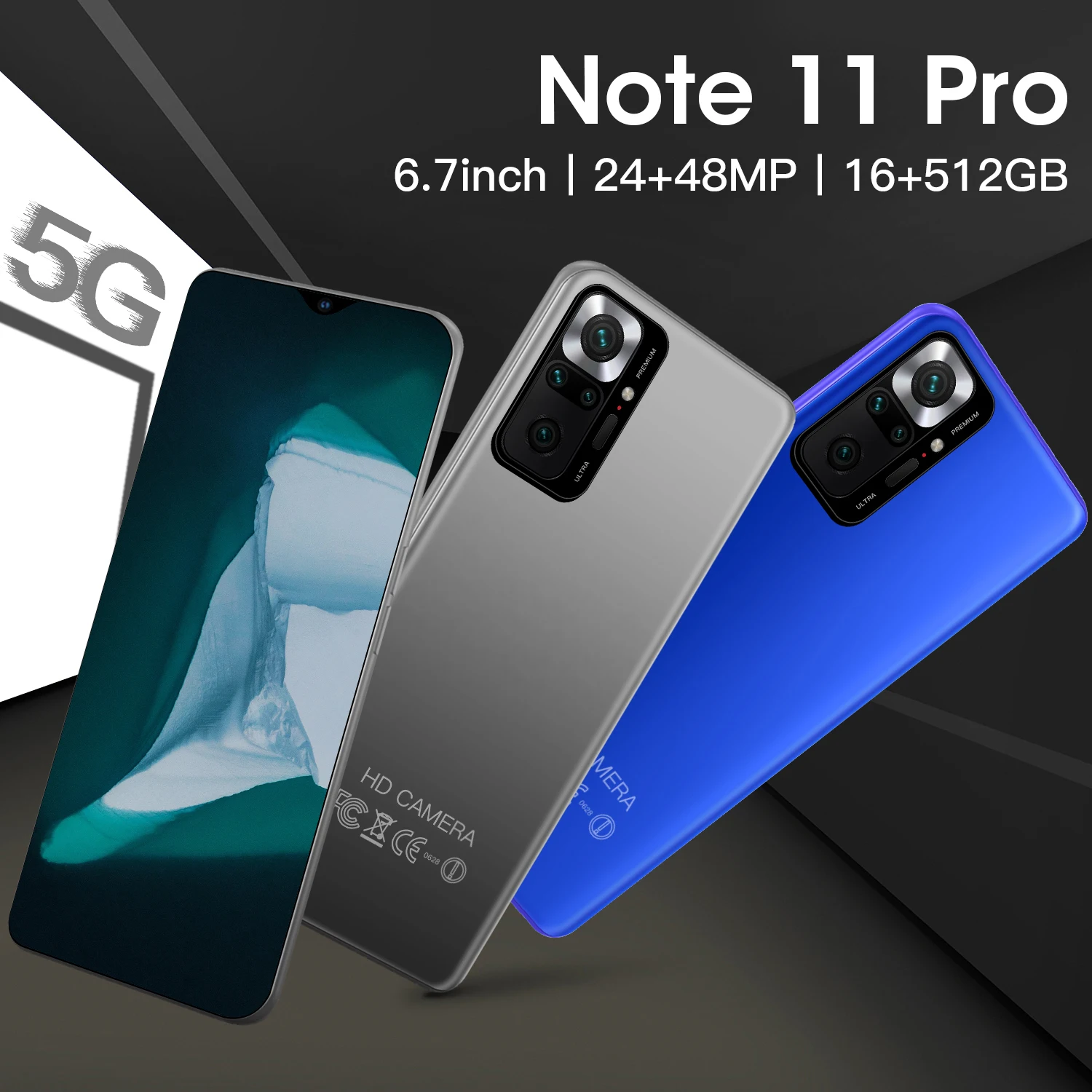 note 11 smartphone global version mobile phone 16gb 512gb celular 5g 6 7 inch daul sim card 48mp camera cellphones free global shipping