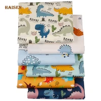 6 pcslotprinted twill cotton patchwork fabric cartoon dinosaur calicodiy sewingquilting cloth material for babychild40x50cm