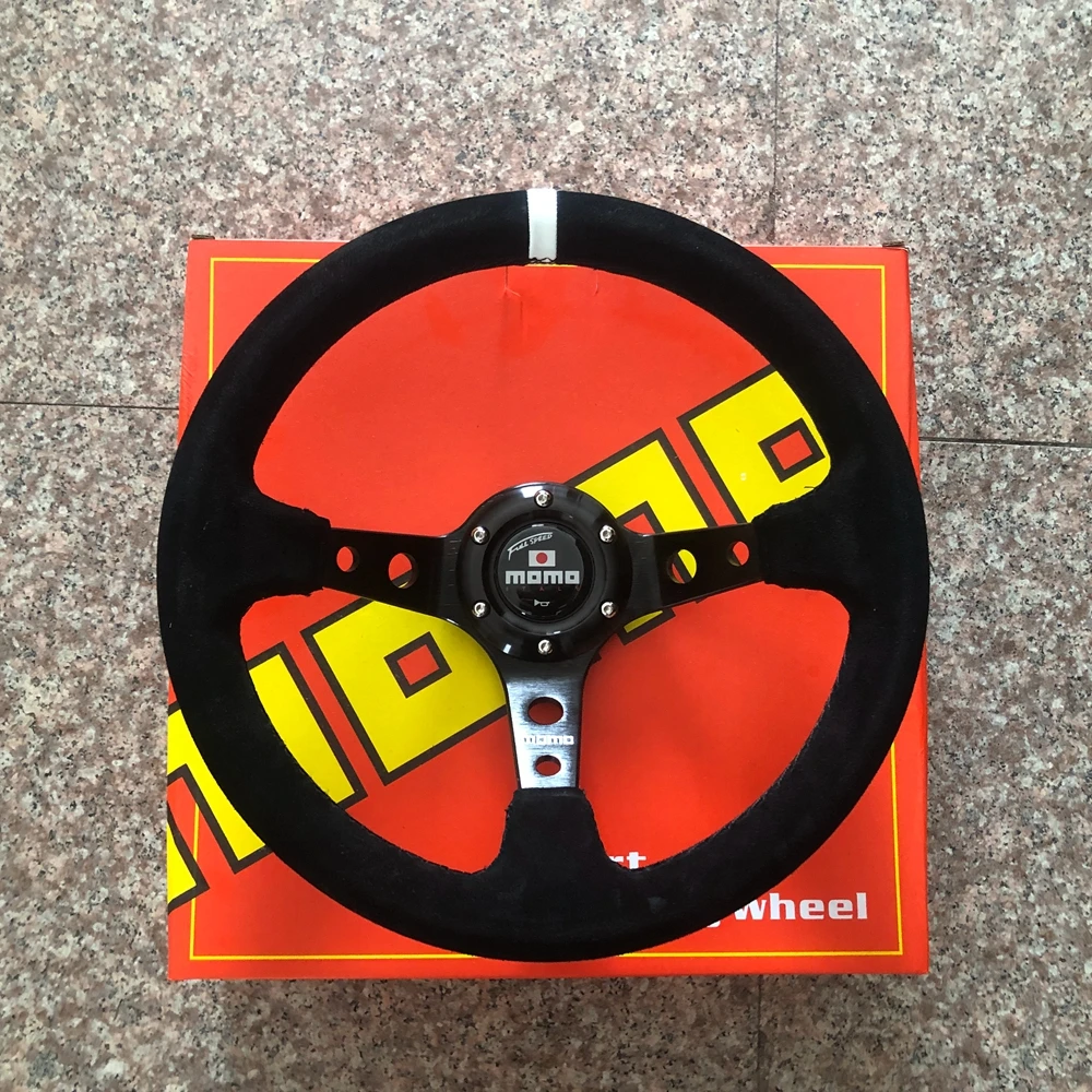 Универсальный Автомобильный руль Drift 14 дюймов МОМО гоночный замша кожа JDM рулевое