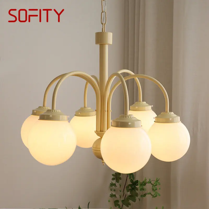 

SOFITY Nordic Chandeliers LED Retro Simple Hanging lights Creative Glass Pendant Lamp For Home Living Dining Bedroom