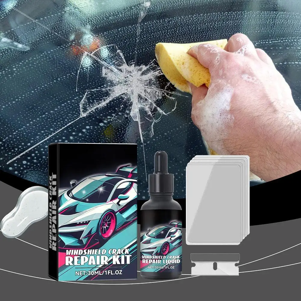

Комплект для ремонта потрескавшихся стекол, 30 мл, нано-жидкостный наполнитель для ветрового стекла автомобиля, быстродействующая жидкость для восстановления царапин на ветровом стекле для стекла