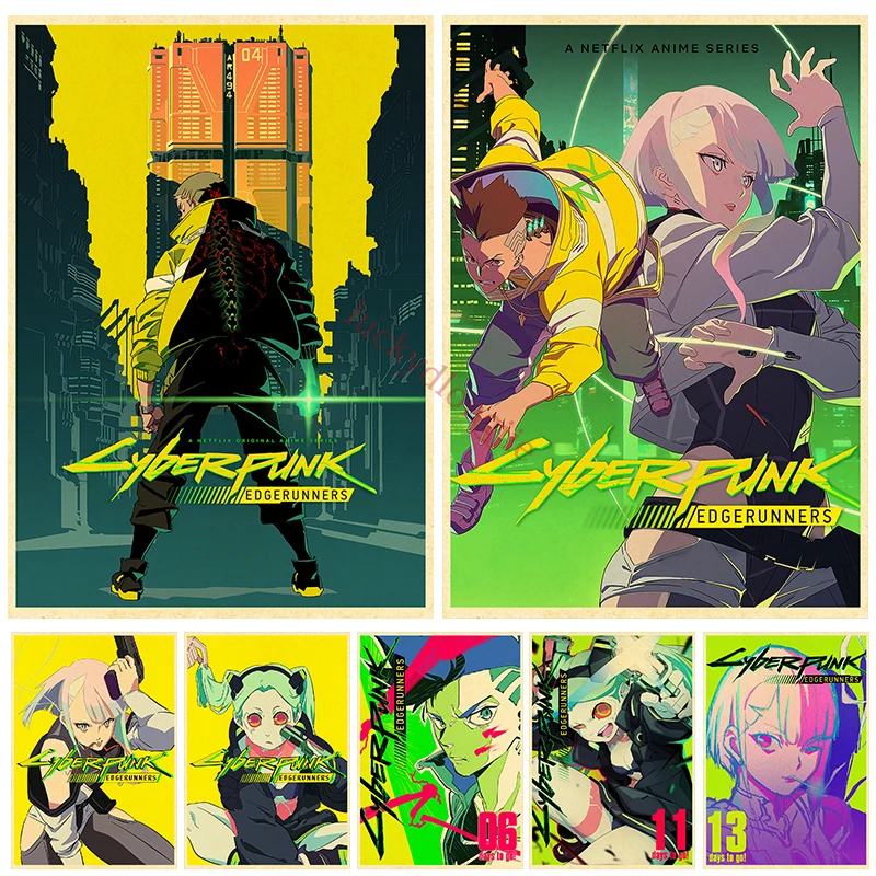 

Аниме плакат киберпанк Edgerunners плакаты ретро домашний декор живопись живая картина подарок настенные наклейки крафт кафе бар