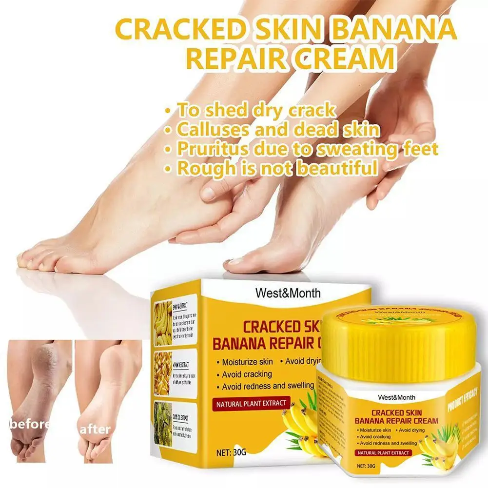 

Banana Foot Repair Cream Anti-Drying Crack Foot Cream Foot Hand Care Mask Dead Cream Cracked Feet Skin Repair Removal Heel V7F2