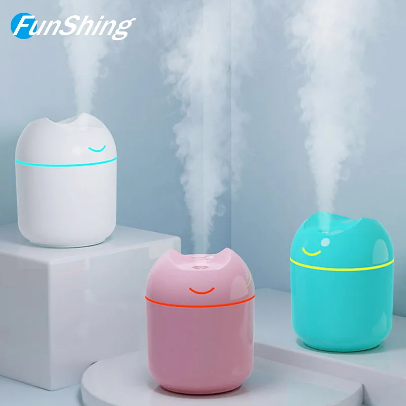 

FunShing 250ml Mini Portable Air Humidifier Home Ultrasonic Aromatherapy Essential Oil Diffusers Led Light Mist Maker for Car