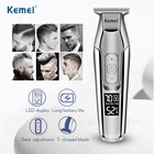 Kemei Беспроводная Машинка для стрижки волос Профессиональный электрический триммер ЖК-дисплей Baldhead Бритва для бороды для мужчин режущий станок 40D